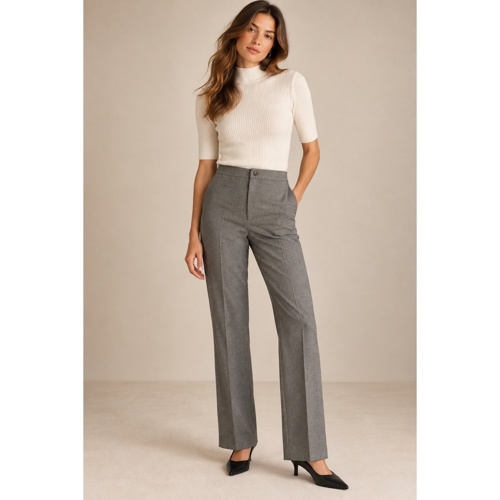 Ralph Lauren Collection Classics Grey Wool Blend Trousers High Rise Pants Size 2